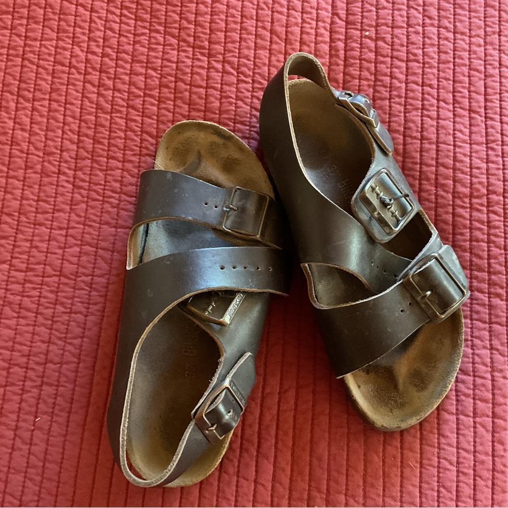 Brown Leather BIRKENSTOCK Sandals with Buckles